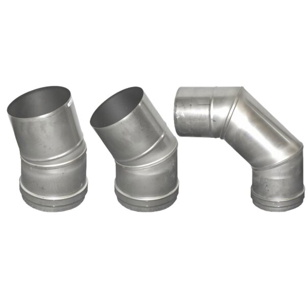 Edelstahl Ofenrohr für Saunaofen Ø115 mm Winkel: 45°