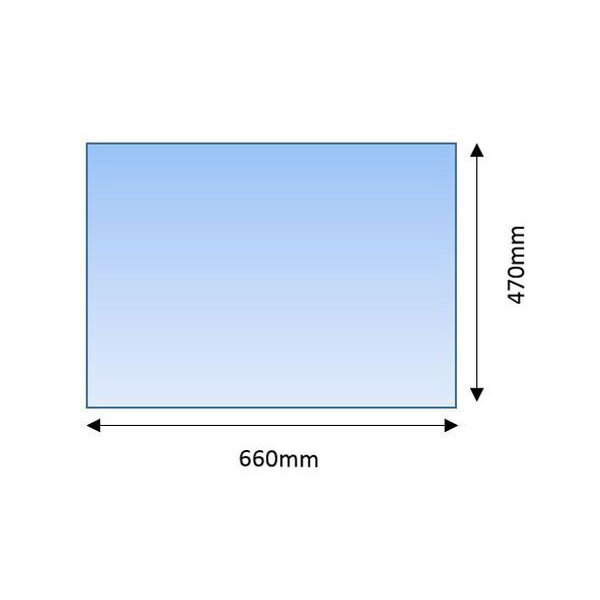 Funkenschutz aus Glas (470 mm x 660 mm)