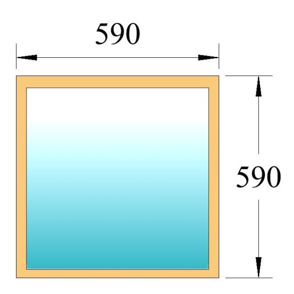 Saunafenster 600x600mm Klar Erle