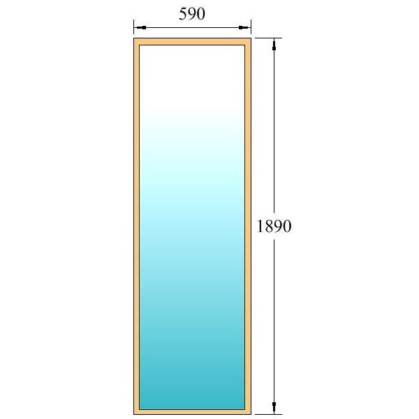 Saunafenster 600x1900mm Klar Erle