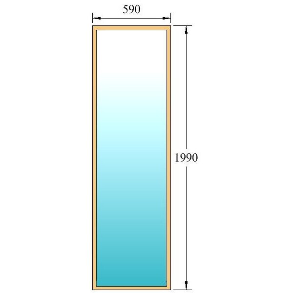 Saunafenster 600x2000mm Klar Pinie