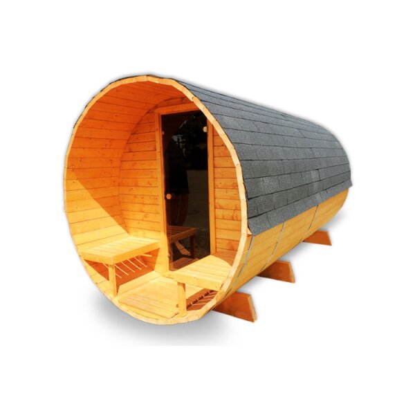 Fass-Sauna "Mega-XS" mit Terrasse