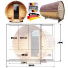 Fass-Sauna Premium Family-L mit Terrasse