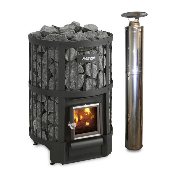 Holzbeheizter Saunaofen Harvia Legend 240 mit Schornstein - CE, BImSchV 2