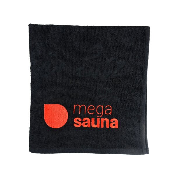 Sauna-Sitztuch "MegaSauna" - Schwarz
