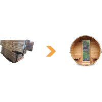 Material f&uuml;r den Bau einer Fasssauna / eines Saunafass
