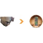 Material für den Bau einer Fasssauna / eines Saunafass | Länge: 2,40 m | Ø2,05 m | 70 mm Fichte