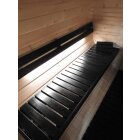 Fass-Sauna "Premium-L" Black Edition mit Terrasse