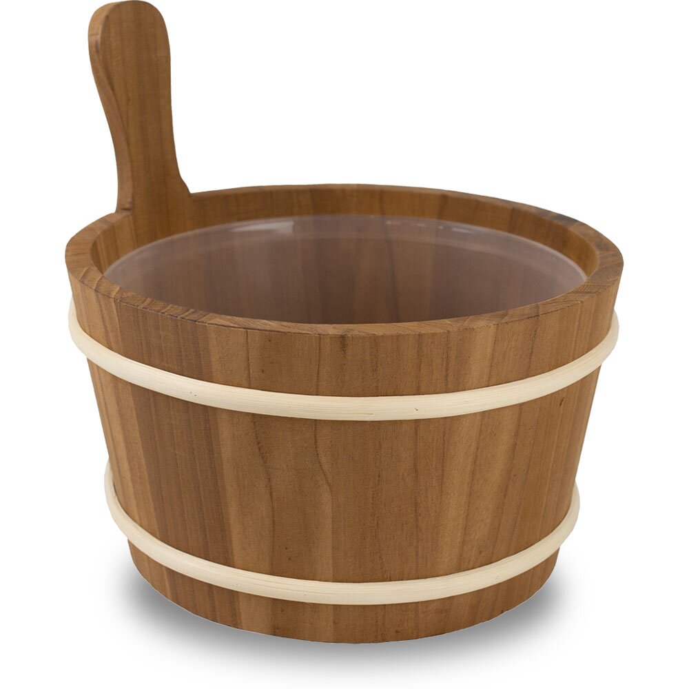 Aufgusseimer Thermo-Espe 4 Liter | Saunakübel aus Thermo-Espe, 4 L Volumen, hitzebeständig & mit Griff für komfortables Aufgießen| MegaSauna