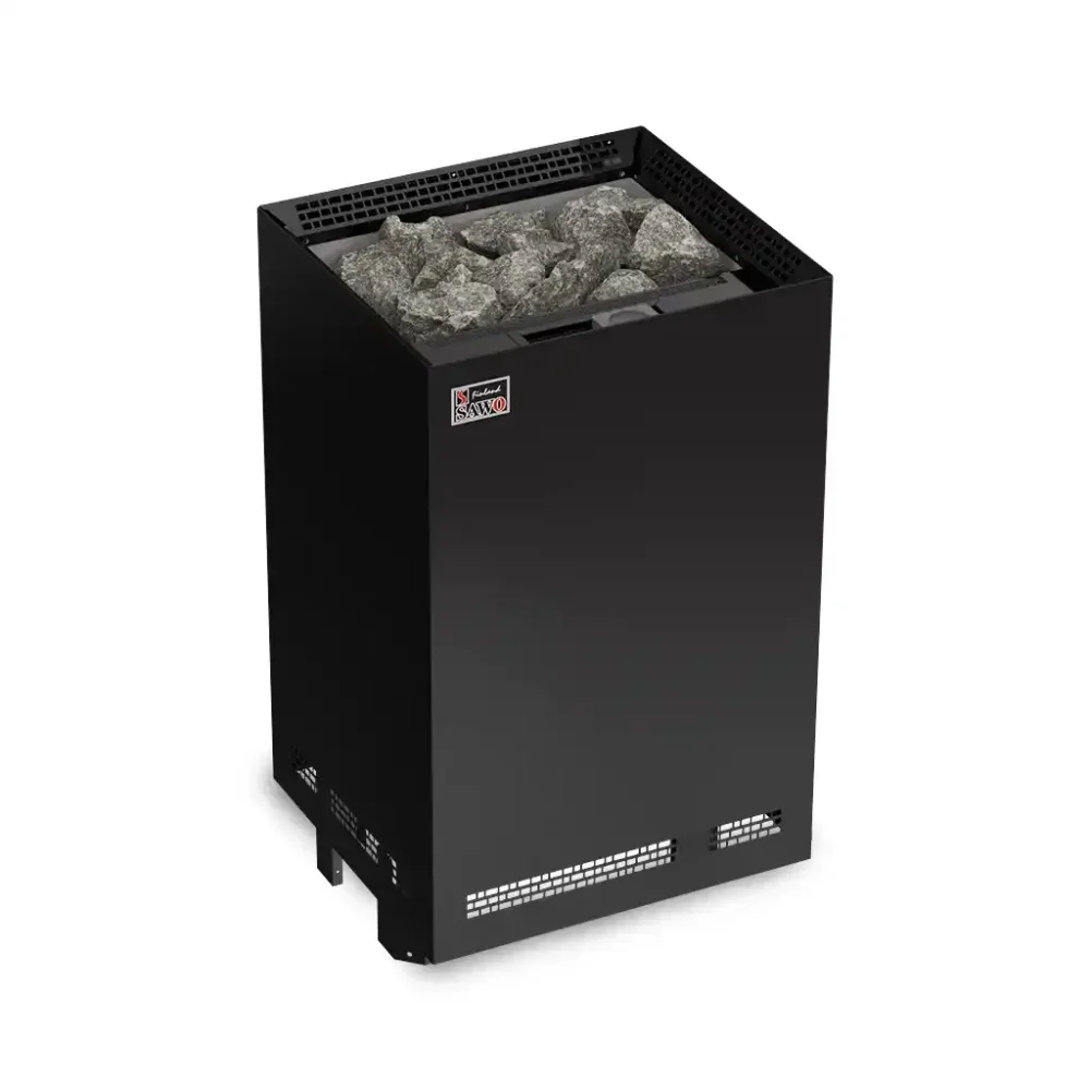 Saunaofen SAWO Nordex S Black Combi | Bio-Kombiofen mit integriertem Verdampfer, flexible Feuchtsauna, 6–9 kW, für kleine & mittlere Saunen