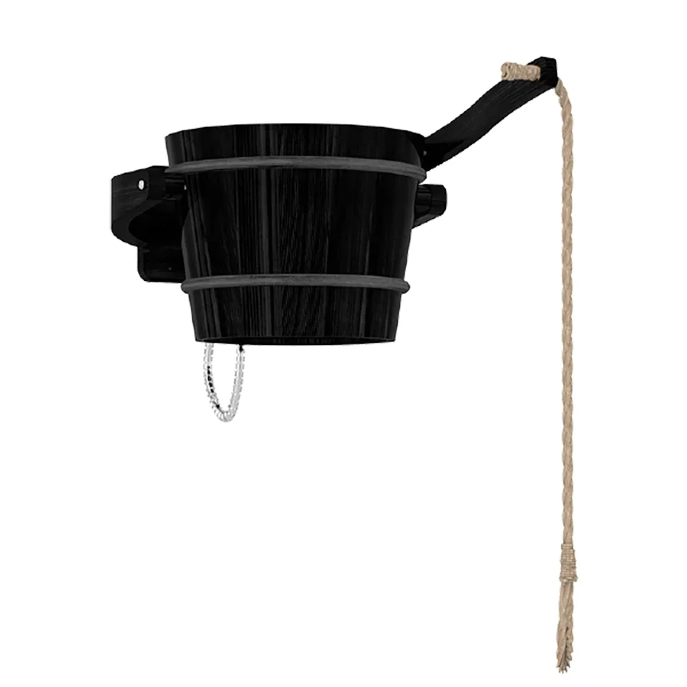 SAWO Schwalldusche 18 L aus Schwarzem Zedernholz