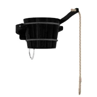 SAWO Schwalldusche 18 L aus Schwarzem Zedernholz