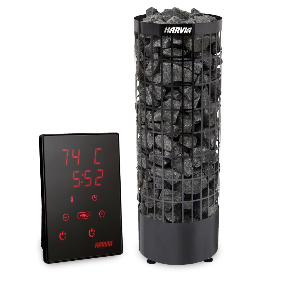 Saunaofen Harvia Cilindro XE Black Steel - mit Steuerung WiFi/App optional