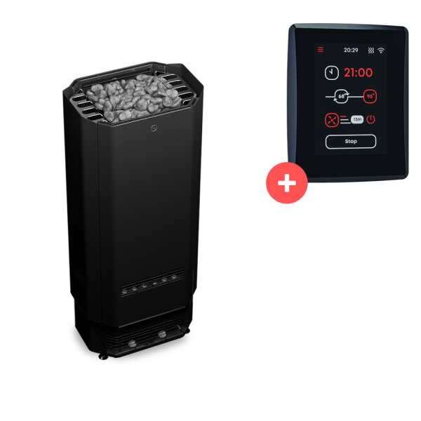 Saunaofen Saunum Spa Session mit Leil Steuerung & Bedienteil 6 kW schwarz geschlossen (Ausstellungsstück)