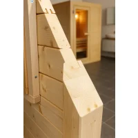 Eckpfosten zum Bau einer 45 mm Massivholzsauna | Fichte | 2,00 Meter | 90&deg; | Doppelseitige Nut (45 mm)