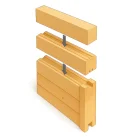 Eckpfosten zum Bau einer 70 mm Massivholzsauna | Fichte | 2,00 Meter | 180° | Doppelseitige Nut (70 mm)