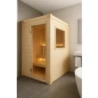 Eckpfosten zum Bau einer 90 mm Massivholzsauna | Fichte | 2,40 Meter | 180° | Doppelseitige Nut (90 mm)