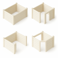 Eckpfosten zum Bau einer 45 mm Massivholzsauna | Espe | 2,00 Meter | 60&deg; | Doppelseitige Nut (45 mm)