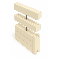Eckpfosten zum Bau einer 45 mm Massivholzsauna | Espe | 2,00 Meter | 60&deg; | Doppelseitige Nut (45 mm)