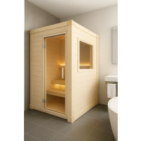 Eckpfosten zum Bau einer 45 mm Massivholzsauna | Espe | 2,00 Meter | 60&deg; | Doppelseitige Nut (45 mm)