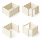 Eckpfosten zum Bau einer 45 mm Massivholzsauna | Espe | 2,00 Meter | 60° | Doppelseitige Nut (45 mm)