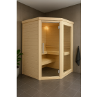 Eckpfosten zum Bau einer 45 mm Massivholzsauna | Espe | 2,00 Meter | 60° | Doppelseitige Nut (45 mm)