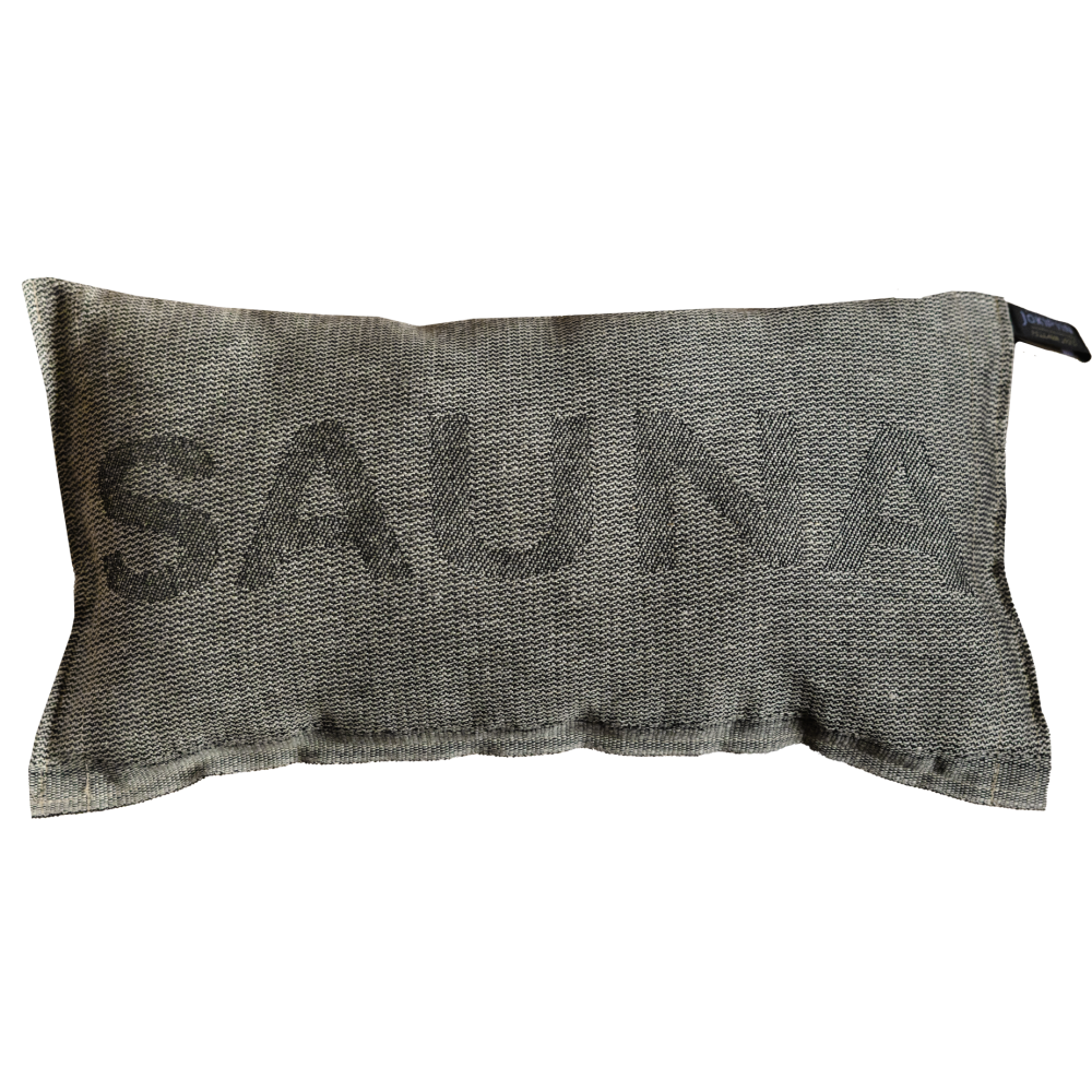 Sauna-Kissen "Sauna" Natur / Schwarz
