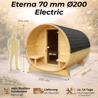 Fasssauna Eterna 70 mm &Oslash;200 Electric