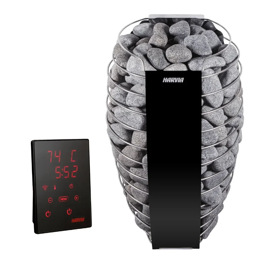Saunaofen Harvia Spirit Xenio 9 | Design Wandofen inkl. Xenio WiFi App Steuerung, 9 kW für kleine & mittlere Saunen