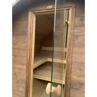 Fasssauna Premium Family-M - Ausstellungsst&uuml;ck in Nussbaum